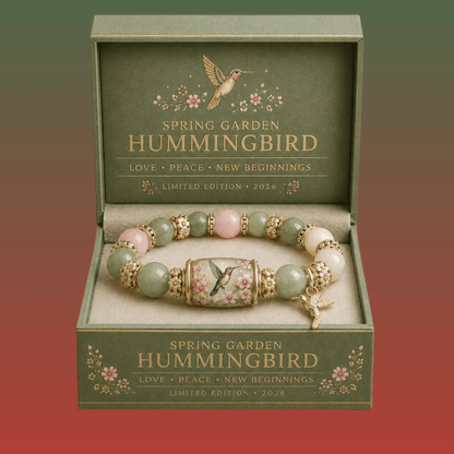 Boxed Floral Stone Bead Charm Bracelet