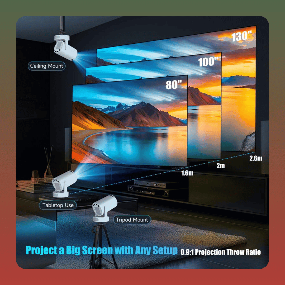 Portable 720p Android Smart Mini Projector